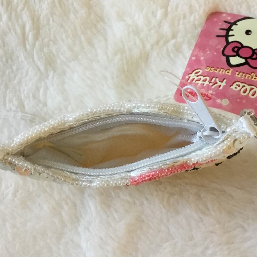 Vintage Sanrio 1976-2003 Hello Kitty Beaded Sequin Coin Purse - Picture 8 of 9